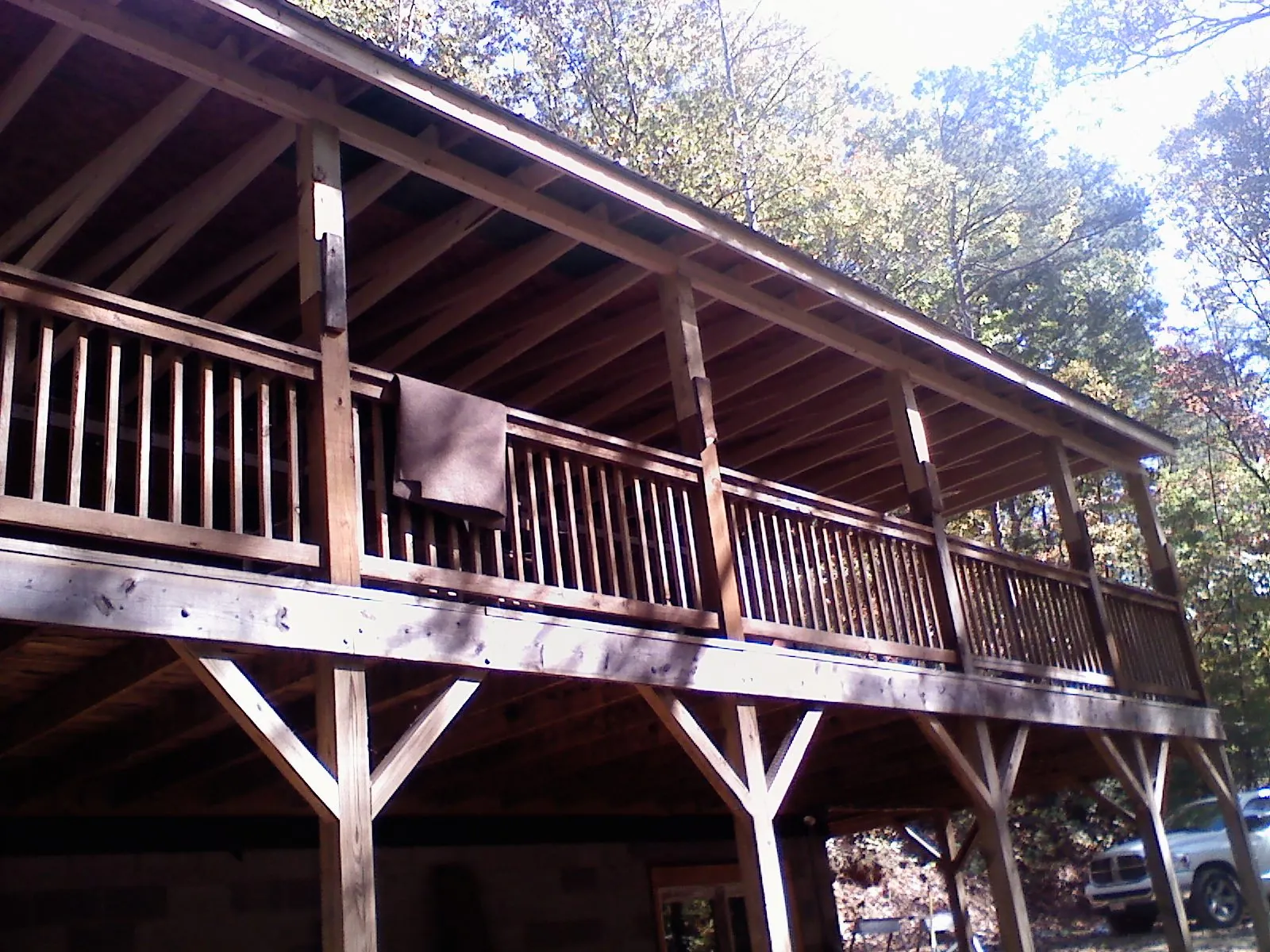 Timber framing under a new elevated porch and deck — Roof Leak Repair in Summertown by Roofing Brothers